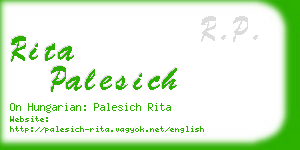 rita palesich business card